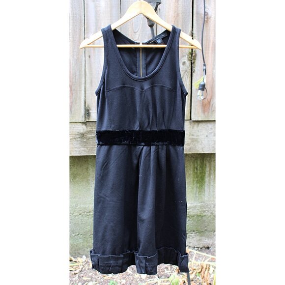 Marc by Marc Jacobs - Retro-Style, Velvet Trim Ponte Knit Dress w/ Ruffle Hem, S - Picture 8 of 12